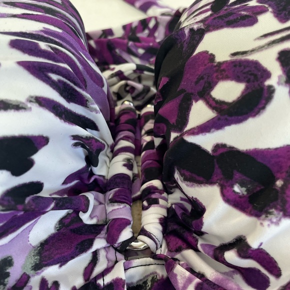 Cacique Purple Leopard Tankini Swim top - Picture 4 of 9